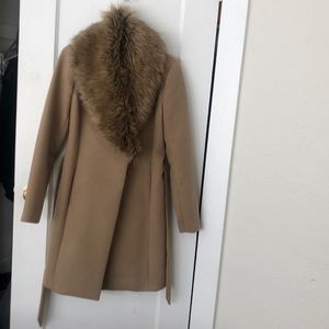 Belted camel coat